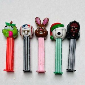 Vintage Pez Candy Dispenser Assorted Lot of 5 Brown Easter Bunny Christmas Bear